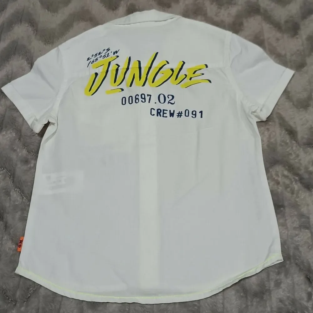 Original Marines Toddler Boys 3-4 White Thrill Of Adventure Button Up Shirt NWT
